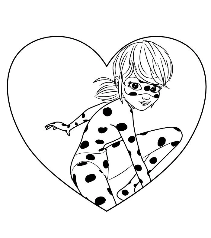 Kolorowanka biedronka w sercu